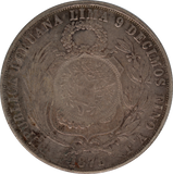 1894 Guatemala 1/2 real on Peru 1875 Un Sol EF