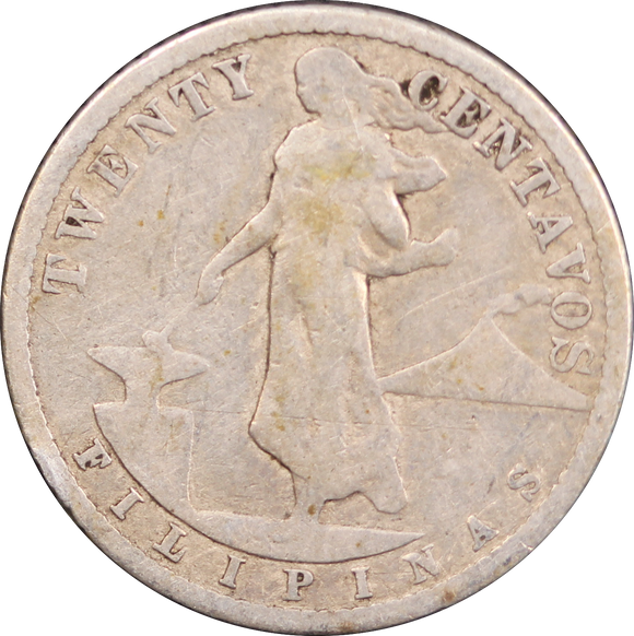 1908 Philippines 20 Centavo Fine