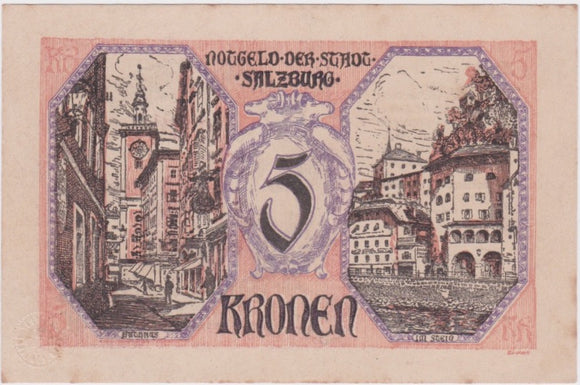 1920 Austria Salzburg 5 Kronen gEF