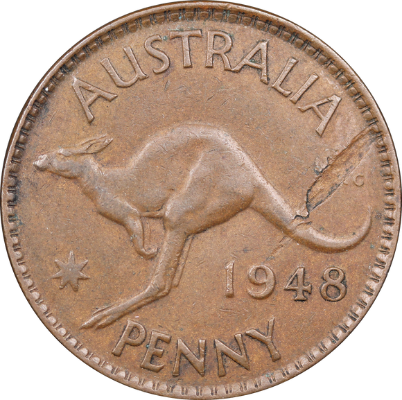 1948M Penny Planchet Flaw Fine