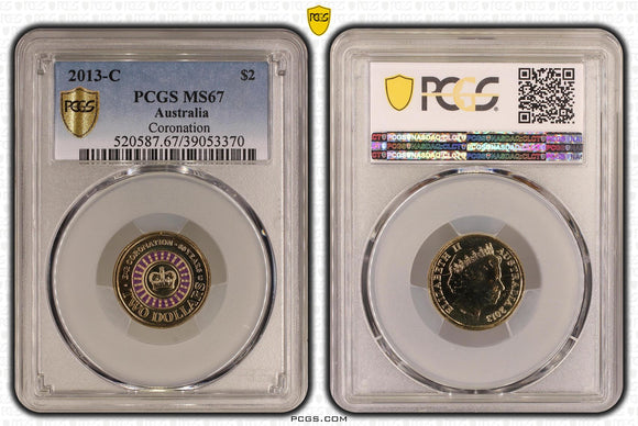 2013 QEII Purple Coronation $2 C Mintmark MS67