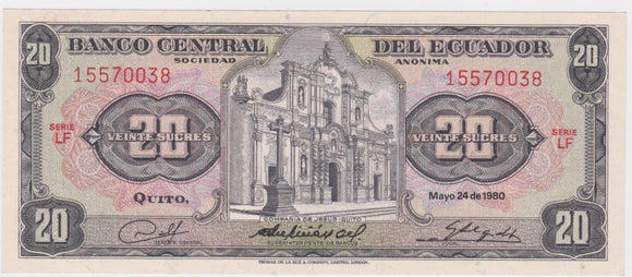 1980 Ecuador 20 Sucres UNC