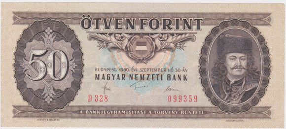 1980 Hungary 50 Forint aUNC