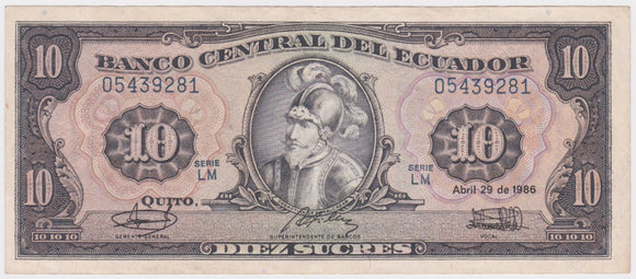 1986 Ecuador 10 Sucres aEF
