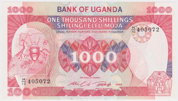 1986 Uganda 1000 Shillings UNC