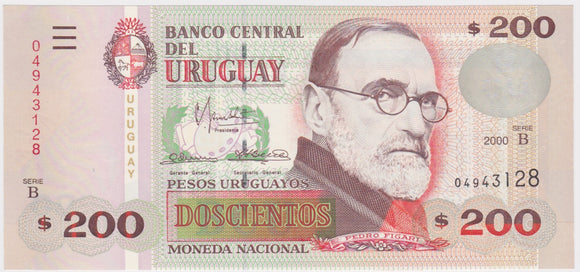 2000 Uruguay 200 Pesos UNC