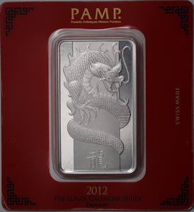 2012 PAMP Silver 100 gram Silver Dragon