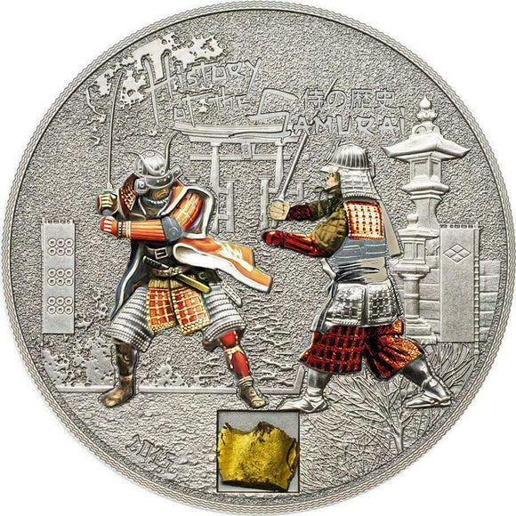 2015 $5 History of the Samurai 1oz Antiqued Silver