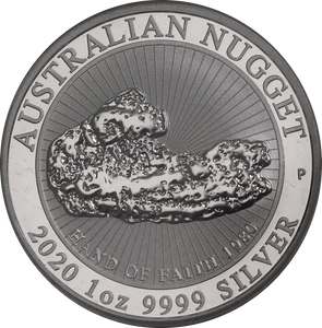 2020 Australian Hand of Faith Nugget 1oz Silver