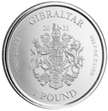 2021 Gibraltar Lady Justice 1oz Silver Coin
