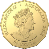 2022 Australian Commonwealth Games 50c Gold Plated Coin