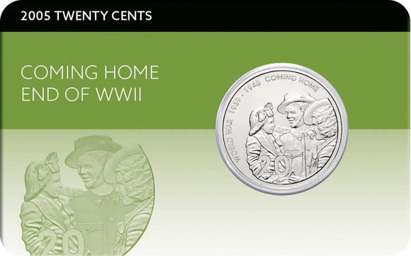 2005 Coming Home End of WWII 20c Coin in Card
