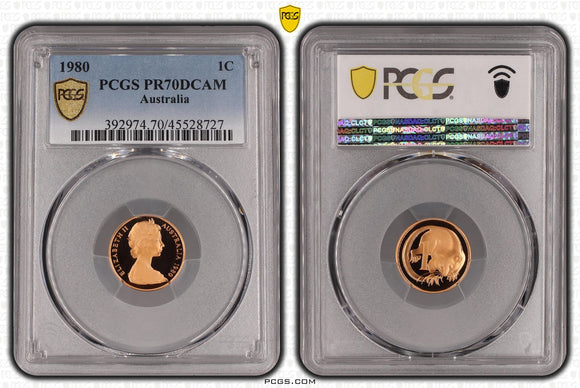 1980 1 Cent Coin PR70DCAM