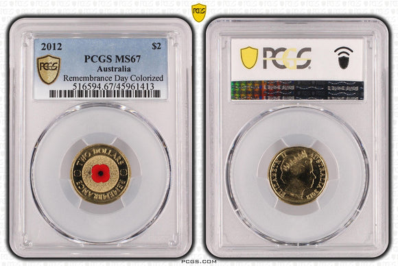 2012 $2 Red Poppy Coin MS67