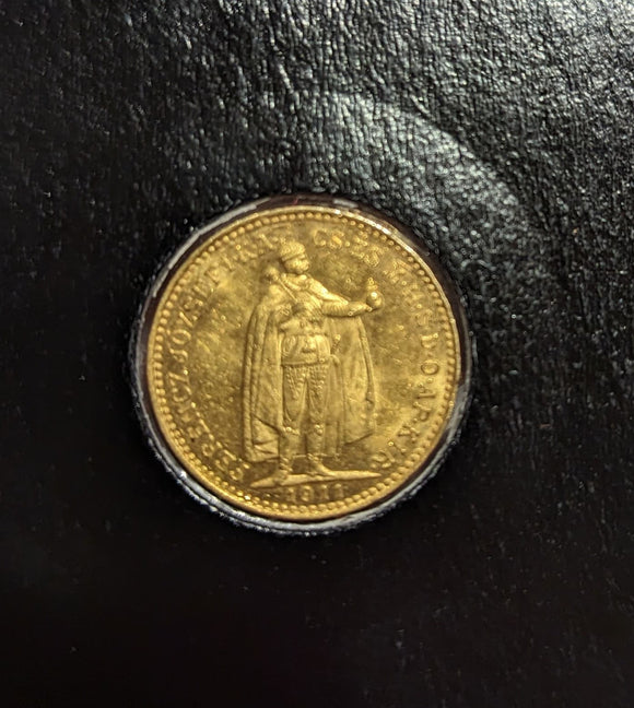 1911 Austro-Hungarian Gold 10 Korona EF