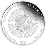 2015 White Mother of Pearl Shell 1oz Silver Coin