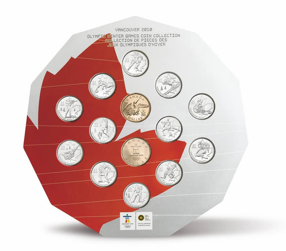 2010 Canada Vancouver Olympic Winter Games 25c Coin Collection - 14 coins