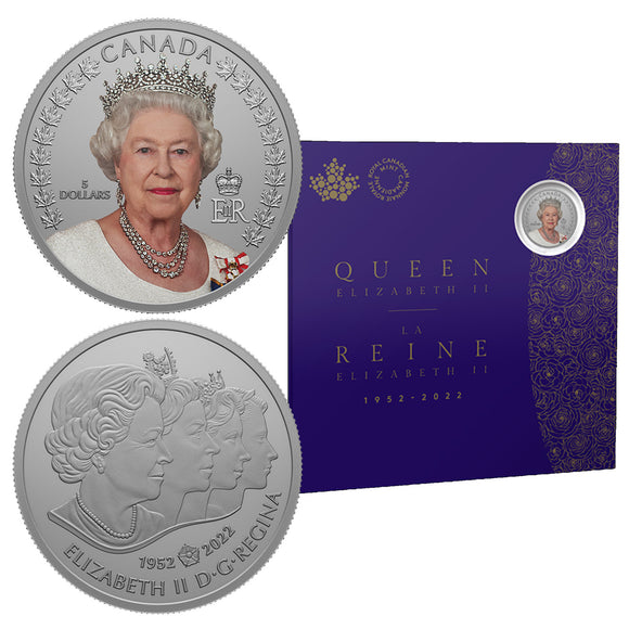 Canada 2022 Remembering Queen Elizabeth II ¼ oz Silver Coloured $25 Coin