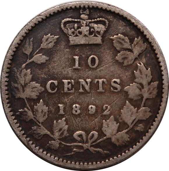 Canada 1892/1 Overdate 10 Cents VG