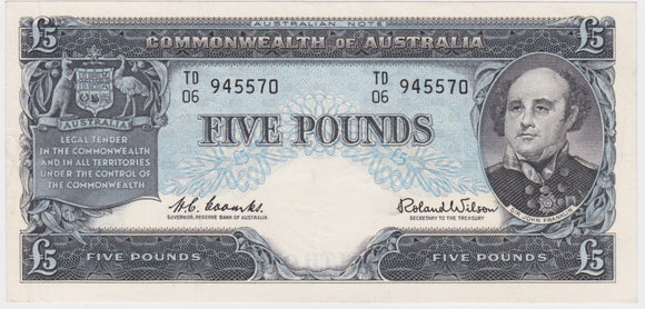 Five Pounds 1960 Coombs/Wilson aUNC