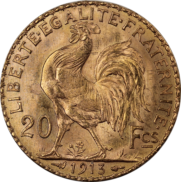 France 1913 20 Francs Gold aUNC