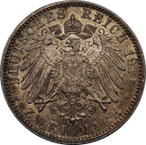 German States Bavaria 1913D 2 Mark aUNC