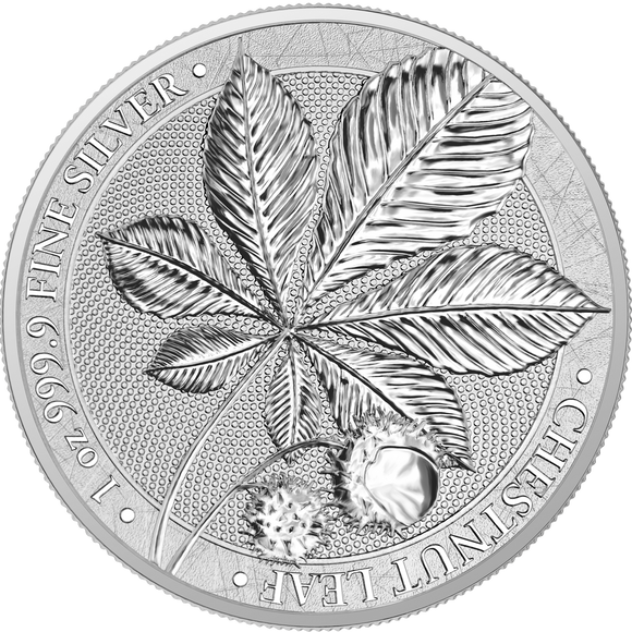 2021 Germania Mint Chestnut Leaf 1oz Silver Coin