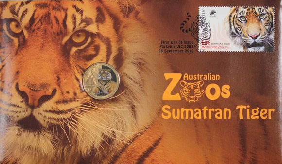 2012 Australian Zoos Sumatran Tiger $1 PNC