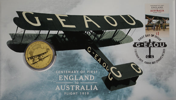 2019 Centenary of First England to Australia Flight G-EAOU $1 PNC