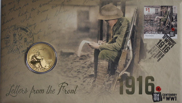 2016 Centenary of WWI Letters From the Front $1 PNC