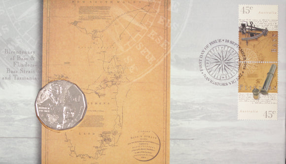 1998 Bicentenary of Bass and Flinders 50c PNC