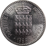 Monaco 1966 10 Francs VF Cleaned