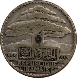 Lebanon 1929 10 Piastres Fine