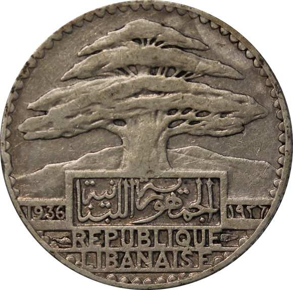 Lebanon 1936 25 Piastres gFine
