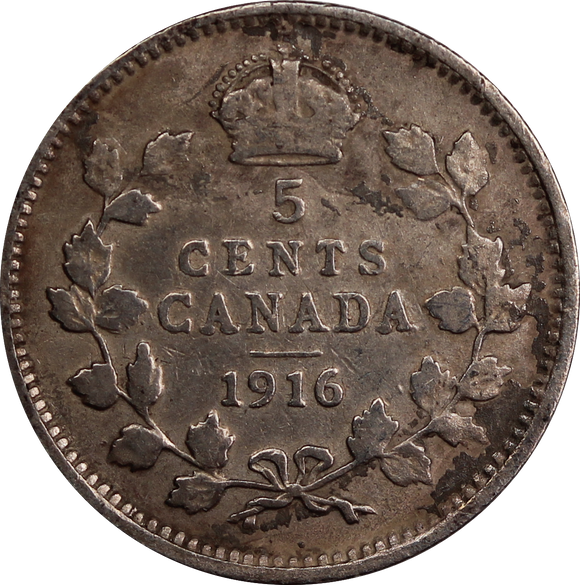Canada 1916 5 Cent Fine