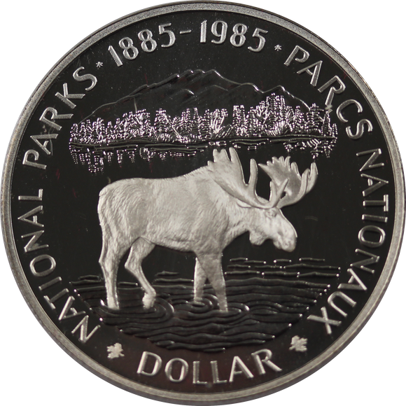 Canada 1985 National Parks Silver Dollar Coin