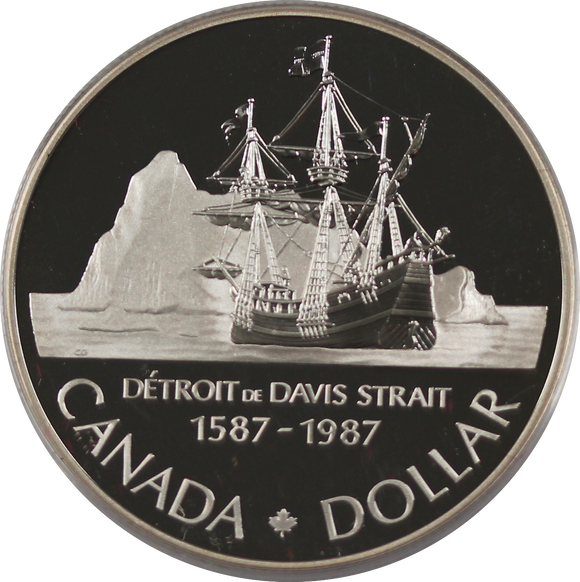 Canada 1987 Detroit de Davis Strait Silver Dollar Coin