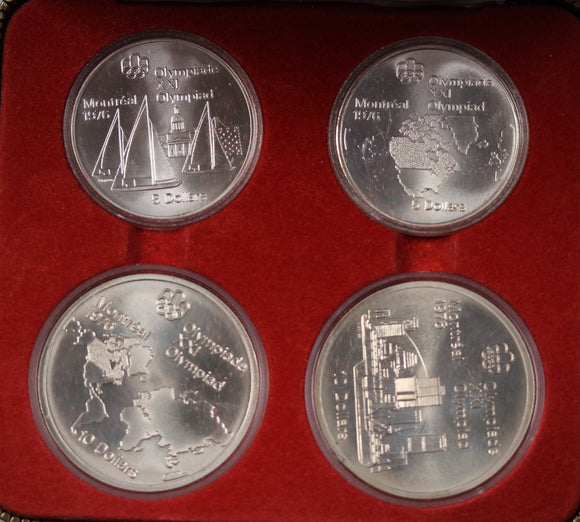 Canada 1976 Olympic 4 Coin Silver Set