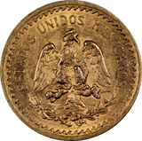 Mexico 1919 2.5 Pesos Gold Coin aEF