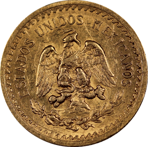 Mexico 1919 2.5 Pesos Gold Coin gVF