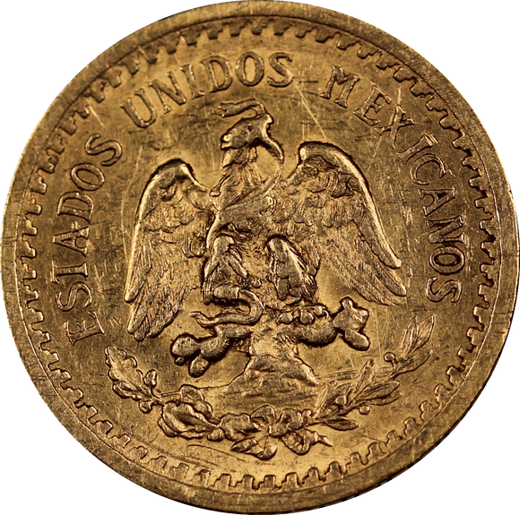 Mexico 1919 2.5 Pesos Gold Coin gVF