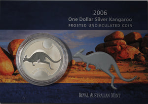 2006 Australian Kangaroo 1oz Silver Coin in Card