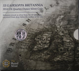 2014 Great Britain UK SS Gairsoppa Britannia 1/4oz Silver Coin
