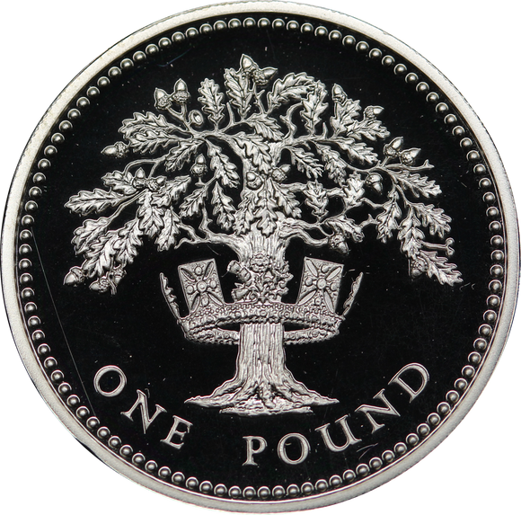 GB 1987 One Pound Piedfort Silver Coin