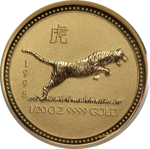 1998 Year of the Tiger 1/20oz Gold Coin