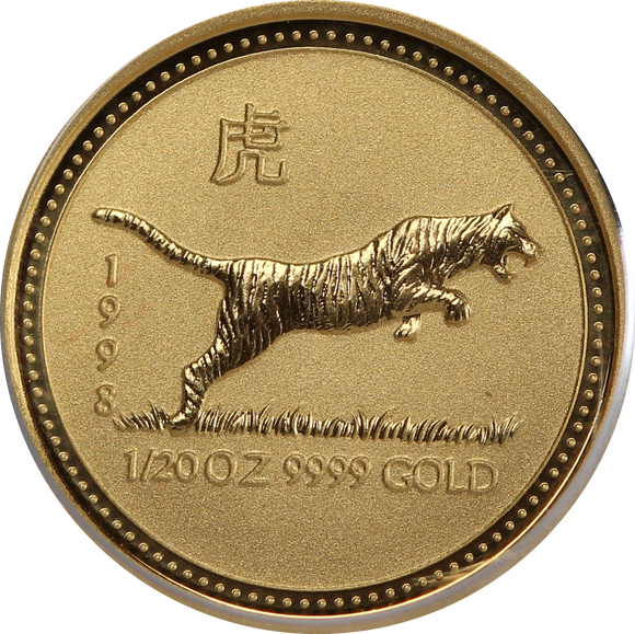 1998 Year of the Tiger 1/20oz Gold Coin