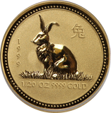 1999 Year of the Rabbit 1/20oz Gold Coin
