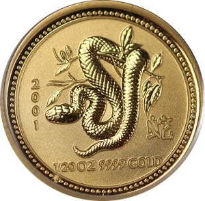 2001 Year of the Snake 1/20oz Gold Coin