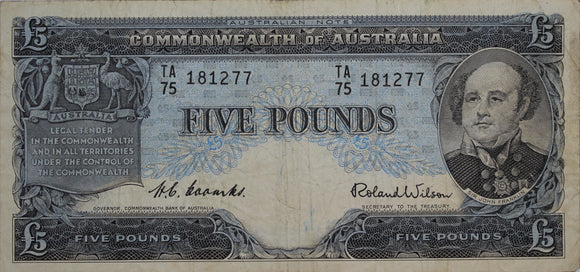 Five Pounds 1954 Coombs/Wilson gFine