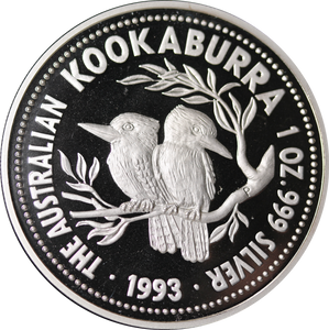 1993 Kookaburra 1oz Silver Proof Coin